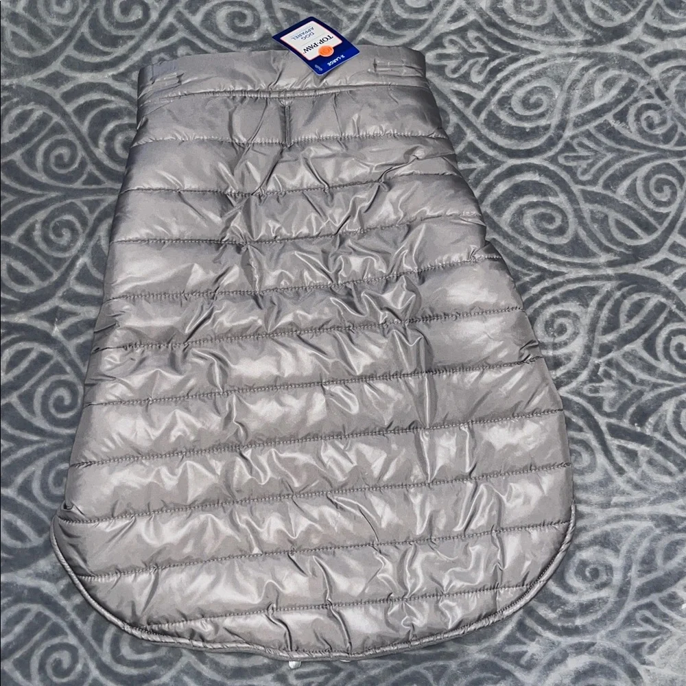 Dog Puffer Jacket by Top Paw in Gray Size XL NWT